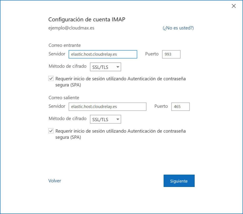 Cuenta IMAP POP Outlook 365